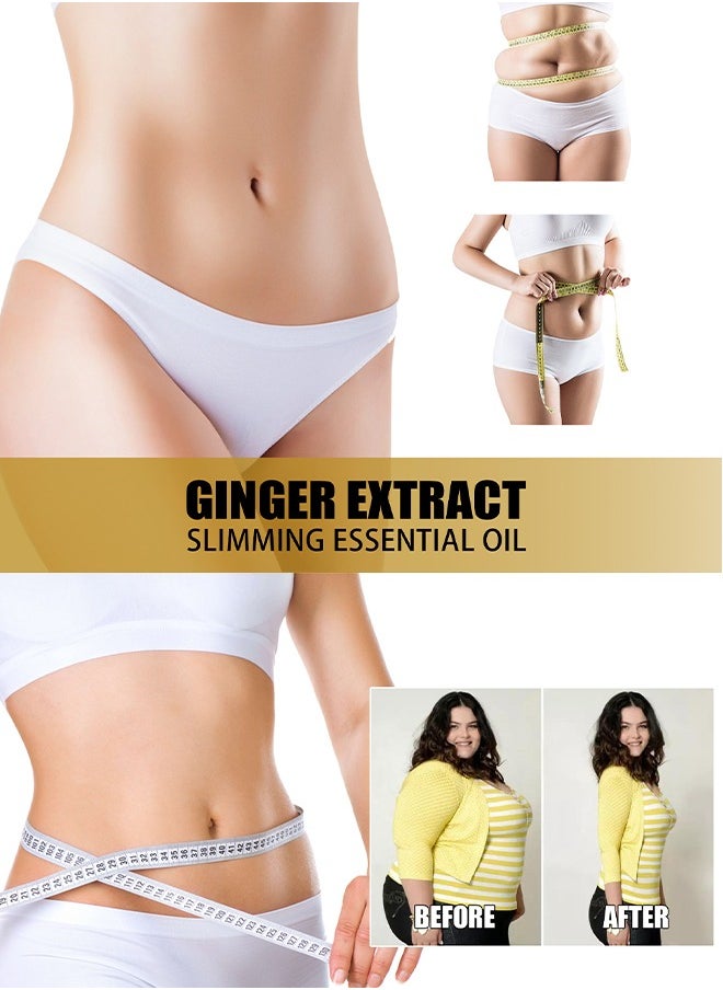 West&Month Ginger Essential Oil, Of Essential Oil For Abdominal Fat Removal, Accelerate Metabolism Burn Calories Beautiful Curve 30ML  - Image 3
