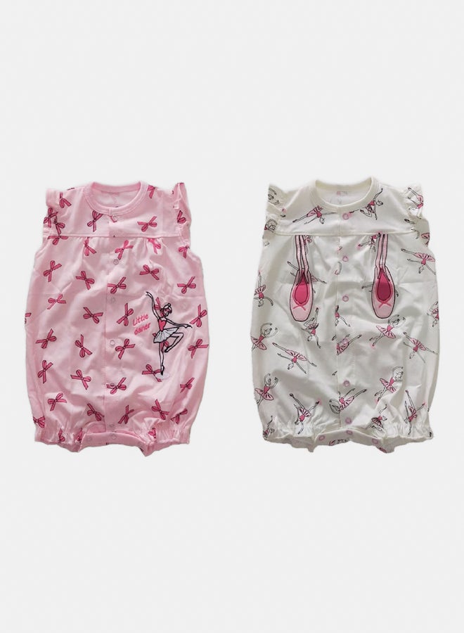 JOCKEY Baby Girl ballet Printed Summer Cotton Romper