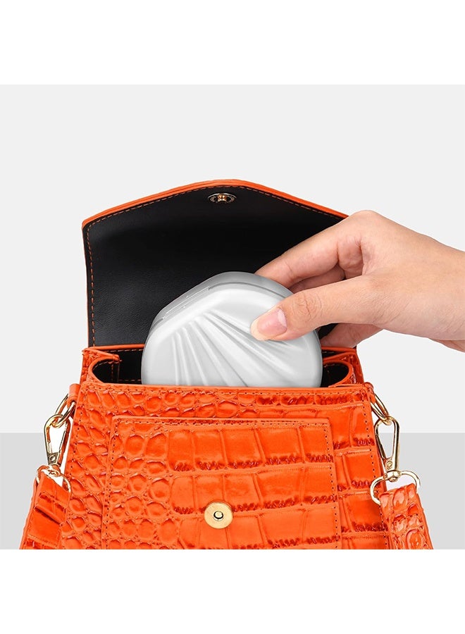 ليمون حافظة طقم أسنان محمولة مع مرآة، حاوية لتخزين الأسنان الاصطناعية، حامل أكواب، حافظة واقي فم تقويمي مع فرشاة (أبيض) - Image 4