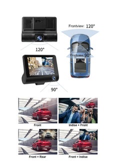 Generic TheMohrim 3 Channel Dash Cam: 1080P Car Camera Video Recorder with Dual Lens, Rearview Camera, and Loop Recording  - Image 3