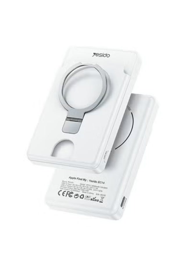 YESIDO YP73 5000mAh Magnetic Wireless Portable Charger with GPS and Metal Holder – 22.5W Fast Charging - Image 1