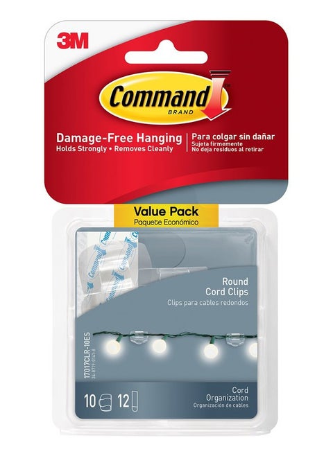 17017CLR-VP Round Cord Clips, Clear, 10-Clips (17017CLR-10ES)