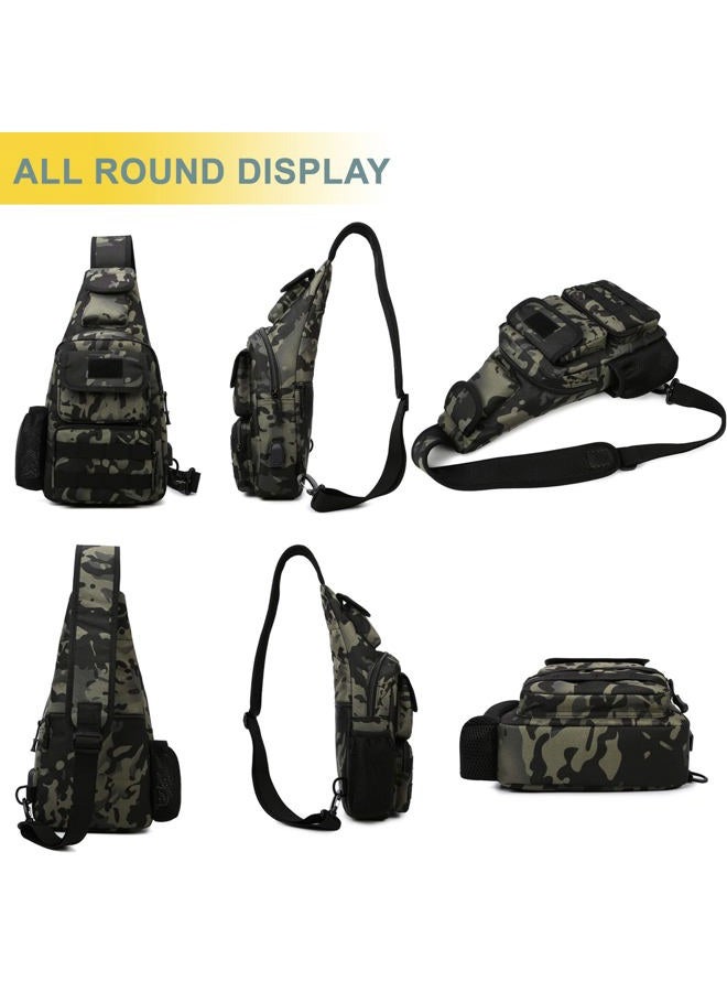 Novemkada Tactical Shoulder Bag - 1000D Molle Military Backpack Outdoor Daypack Chest Pack (Black) - Image 5