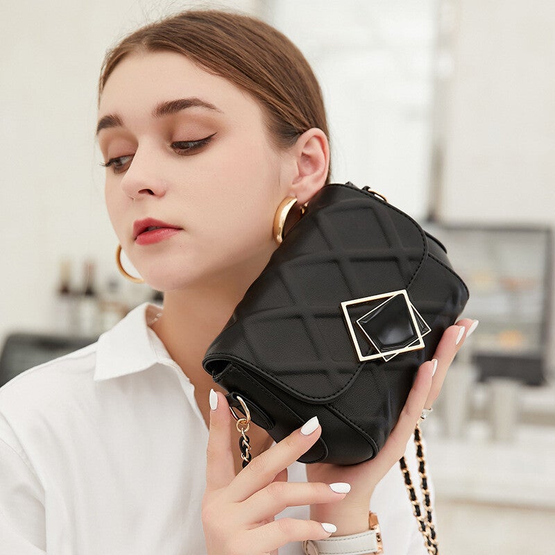 New Chain Bag Women'S Bag Ins Fashion Chain Bag Shoulder Small Square Bag Chanel Style Rhombus Chain Bag - Image 4