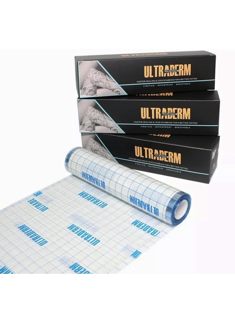 XTREME UltraDerm Film Bandages for Tattoo Aftercare - Tattoo Bandages to Ensure Cleanliness and Optimal Healing (8 Yard Roll (5.9 Inch x 8-Yard)) 