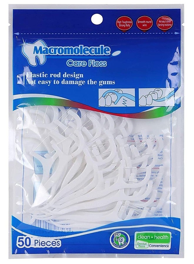 THEODORE 3 in 1 Tooth Cleaning Fresh Dental Floss Toothpick Cleaners,Oral Care Plastic Disposable Teeth Flossing Thread Toothpicks Stick Set for Fresh, Healthy and Breath Gums (PACK OF 50) - Image 1