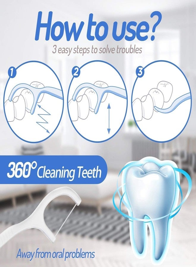 THEODORE 3 in 1 Tooth Cleaning Fresh Dental Floss Toothpick Cleaners,Oral Care Plastic Disposable Teeth Flossing Thread Toothpicks Stick Set for Fresh, Healthy and Breath Gums (PACK OF 50) - Image 4