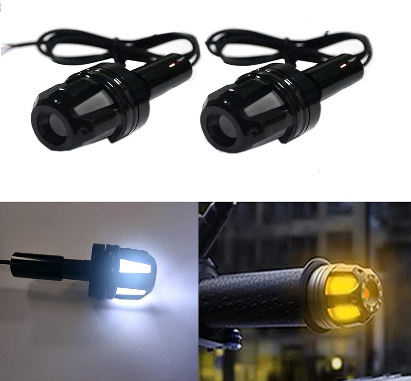 JXOFROAD Motorcycle Turn Signal Light - 12V Yellow & Blue Handlebar Grip Lights - Image 2