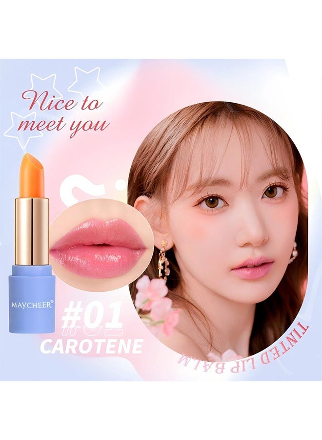 MAYCHEER Tinted Lip Balm, Long Lasting PH Color Changing Black & Orange Tinted Lip Balm, 24 Hour Waterproof Magic Lipstick for Women Girls,#01 - Image 2