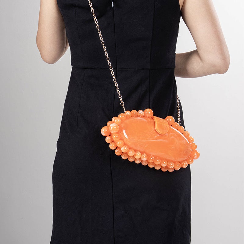Export Women'S Acrylic Evening Bag Fashionable Evening Dress Elegant Marble Pattern Clutch Bag - Image 4