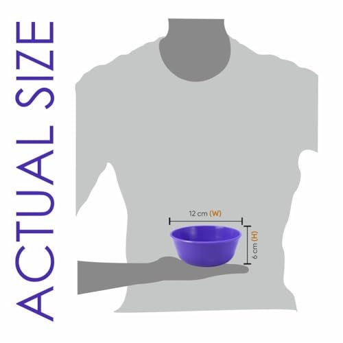Wonder Homeware Sigma 500 Unbreakable BPA Free Plastic Bowl Set for Cereal, Salad, Rice, Soup, Pasta, Snack Bowl, Microwave Safe, Dishwasher Safe, 3 Pcs, 450 ml (Violet) - Image 3
