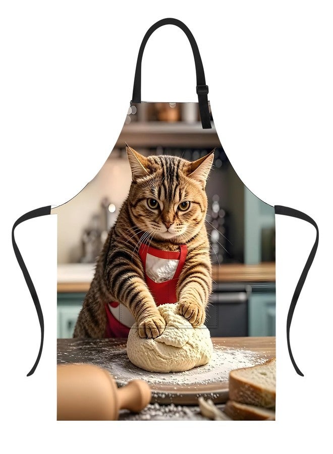 THISFIND Funny Cat Apron with 2 Pockets Waterproof for Men Women Kitchen Garden Decor - Image 1