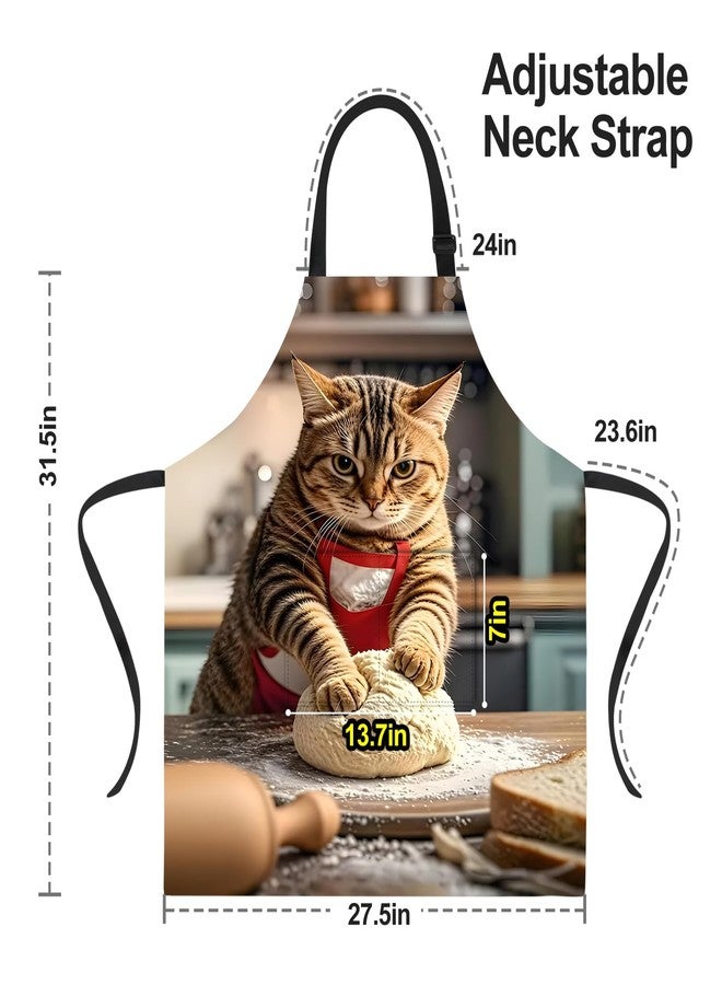 THISFIND Funny Cat Apron with 2 Pockets Waterproof for Men Women Kitchen Garden Decor - Image 3