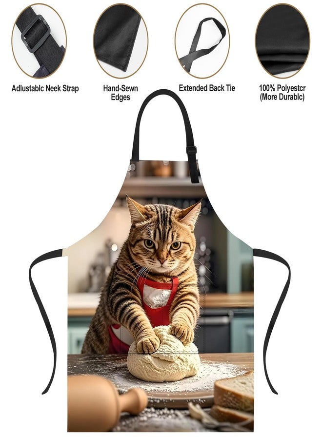 THISFIND Funny Cat Apron with 2 Pockets Waterproof for Men Women Kitchen Garden Decor - Image 4