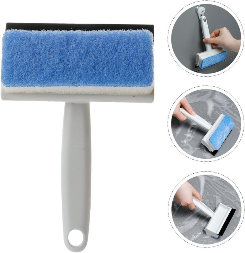 Double-Sided Glass Wiper and Cleaning Brush, Household Window Cleaner Water Scraper for Bathroom and Kitchen Glass, Shower Door, Wall Surface Cleaning Tool - Image 4