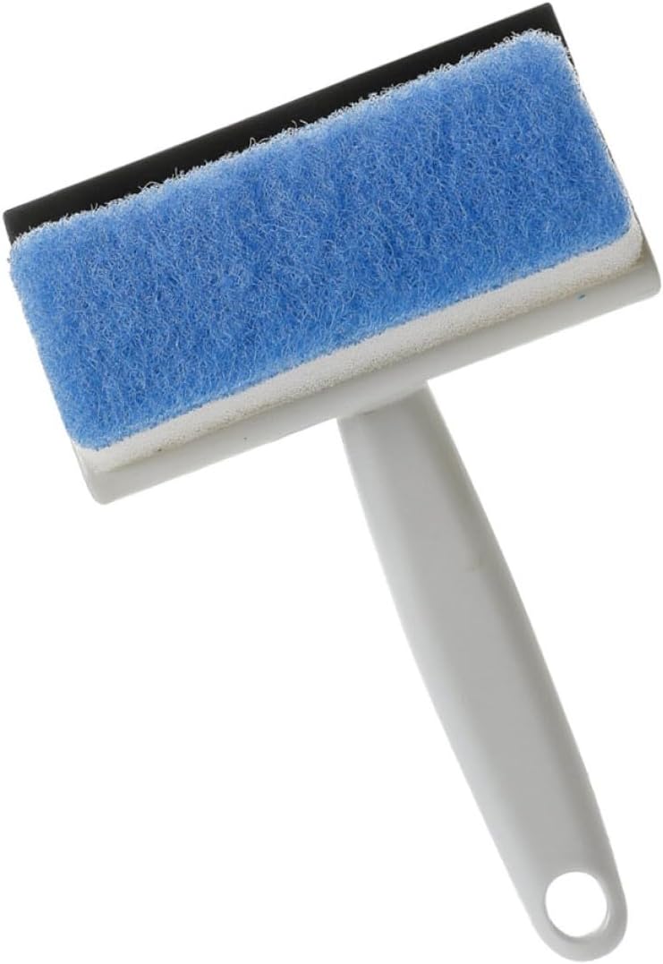 Double-Sided Glass Wiper and Cleaning Brush, Household Window Cleaner Water Scraper for Bathroom and Kitchen Glass, Shower Door, Wall Surface Cleaning Tool - Image 1