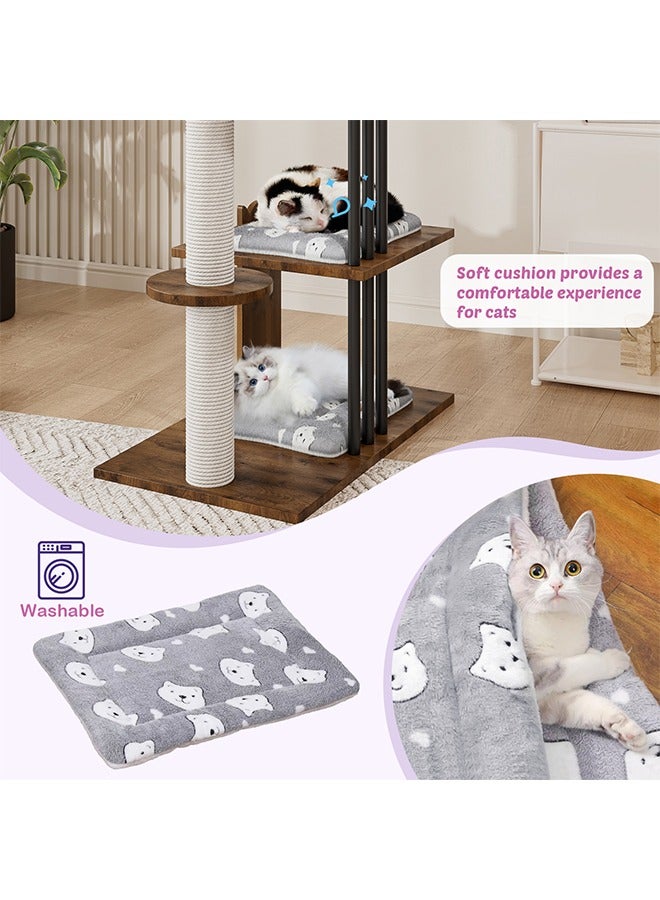 Generic Wooden Multi-Level Cat Tree Tower with Scratch Posts, Hammock, Toys, and Soft Pads – Indoor Climbing Condo for Small and Large Cats  - Image 4
