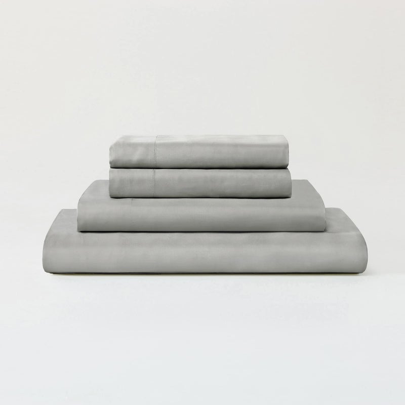 Sijo Premium 100% Austrian Eucalyptus Lyocell Tencel Sheet Set  Softer Than Silk  Architectural Digest 2022 Best Cooling Sheets Award Winner - 3pc - 2 Pillowcases 1 Fitted Sheet (Dove  Full)