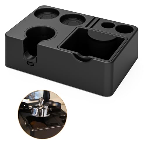 MEION Espresso Tamping Station, Detachable Espresso Knock Box and Tamp Station, 10 in 1 Espresso Organizer Fits 51, 54, 58MM Espresso Tamper, Portafilter, Distributor Puck Screen Espresso Accessories - Image 1