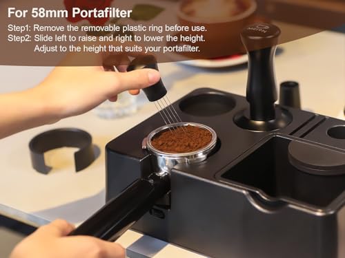MEION Espresso Tamping Station, Detachable Espresso Knock Box and Tamp Station, 10 in 1 Espresso Organizer Fits 51, 54, 58MM Espresso Tamper, Portafilter, Distributor Puck Screen Espresso Accessories - Image 4