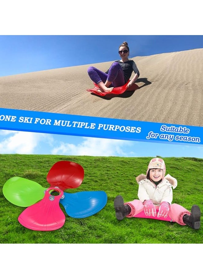 MahMir Kid's Sand Skiing Board with Handle, Grass ,Snow , Sand Board Ski Pad for Outside Sports ( Red )  - Image 2