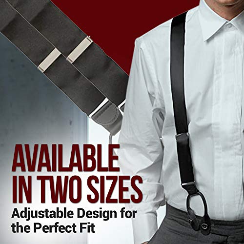 HOLD'EM 100% Silk Suspenders Men Y-Back Fancy Solid Button End-White Paisley - Image 4