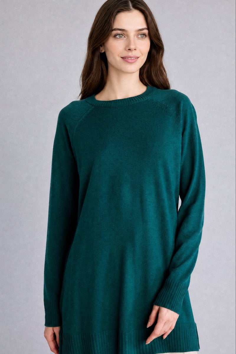 DeFacto Green Woman Regular Fit Crew Neck Knit Tunic Casual - Image 1