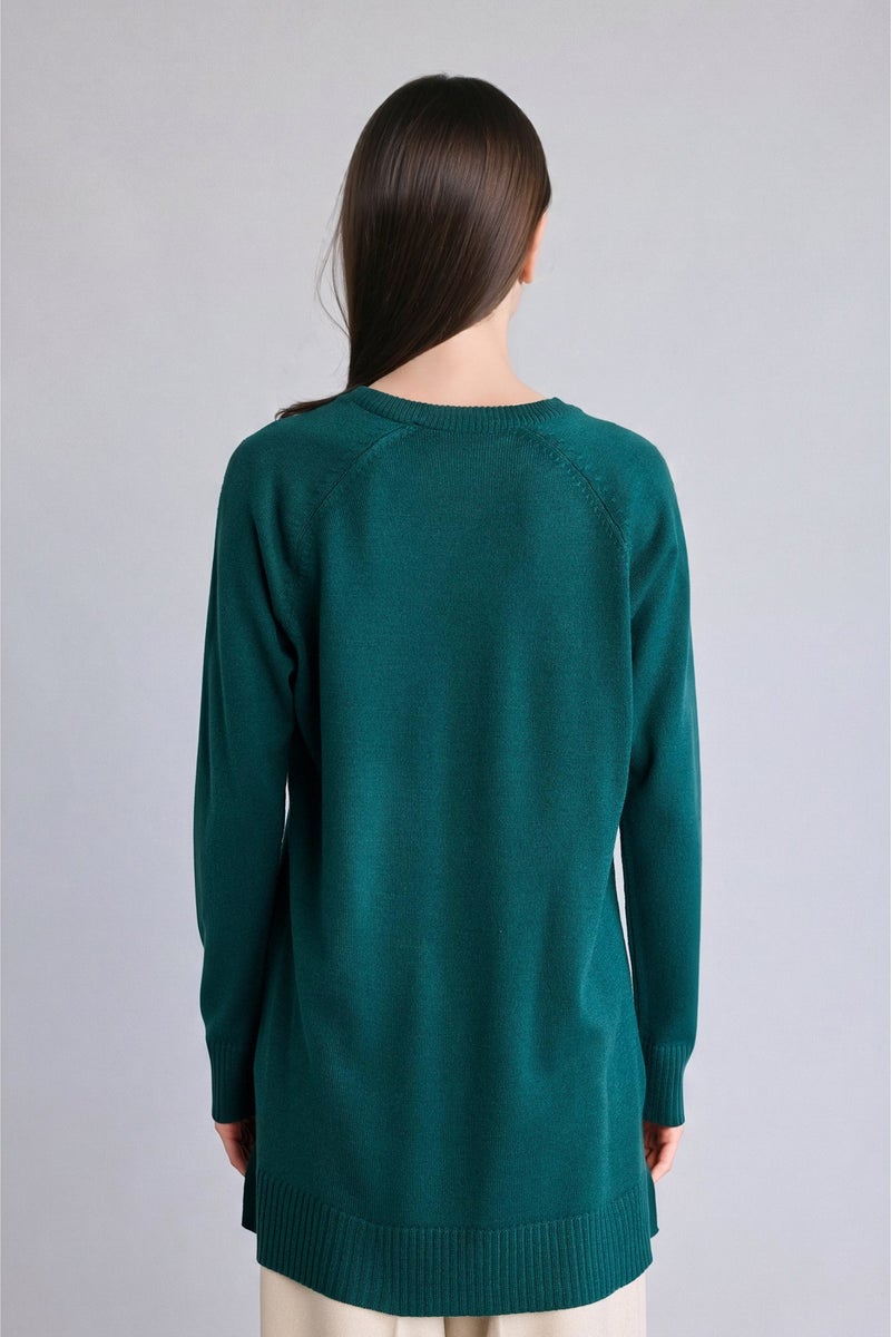 DeFacto Green Woman Regular Fit Crew Neck Knit Tunic Casual - Image 5