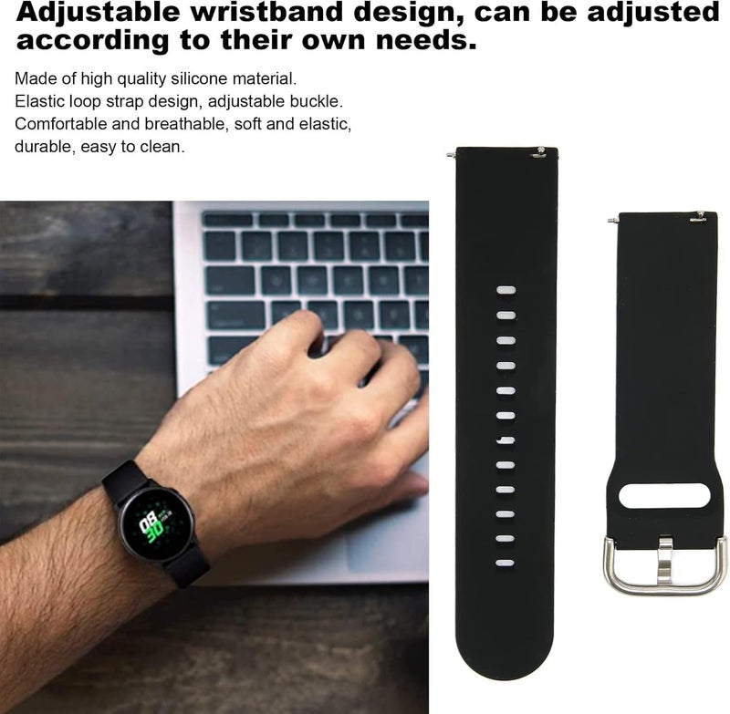 CERLINK 22mm Watch Band Strap Silicone Material with Metal Buckle Compatible with Fire-Boltt, Boat, Noise, Amazfit, beatXp & All 22mm Watches Pack of-4 - Image 3