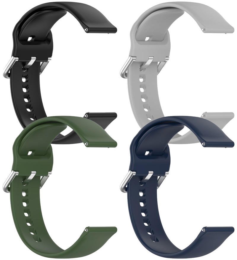 CERLINK 22mm Watch Band Strap Silicone Material with Metal Buckle Compatible with Fire-Boltt, Boat, Noise, Amazfit, beatXp & All 22mm Watches Pack of-4 - Image 1