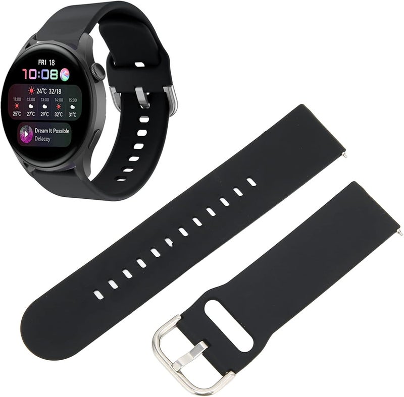CERLINK 22mm Watch Band Strap Silicone Material with Metal Buckle Compatible with Fire-Boltt, Boat, Noise, Amazfit, beatXp & All 22mm Watches Pack of-4 - Image 2