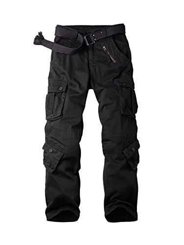 OCHENTA Black Cargo Pants Women, Womens Casual Stretch Cargo Work Combat Tactical Travel Pants Size 4 - Image 1