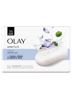 Olay Olay Ultra Fresh Cleansing Bar Soap, Water Lily, 4 Ounce (Pack of 16) 