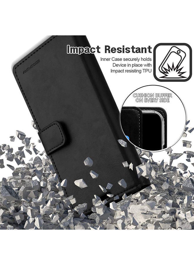 NIBEMINENT Leather Protective Case Cover For Samsung Galaxy S10 Black - Image 5