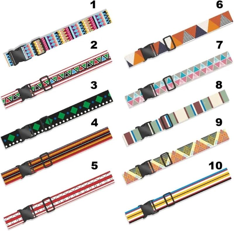 2pc Multicolor Travel Luggage Belts - Ethnic Style Baggage Binding Strap for Suitcase Accessories(5) - Image 5