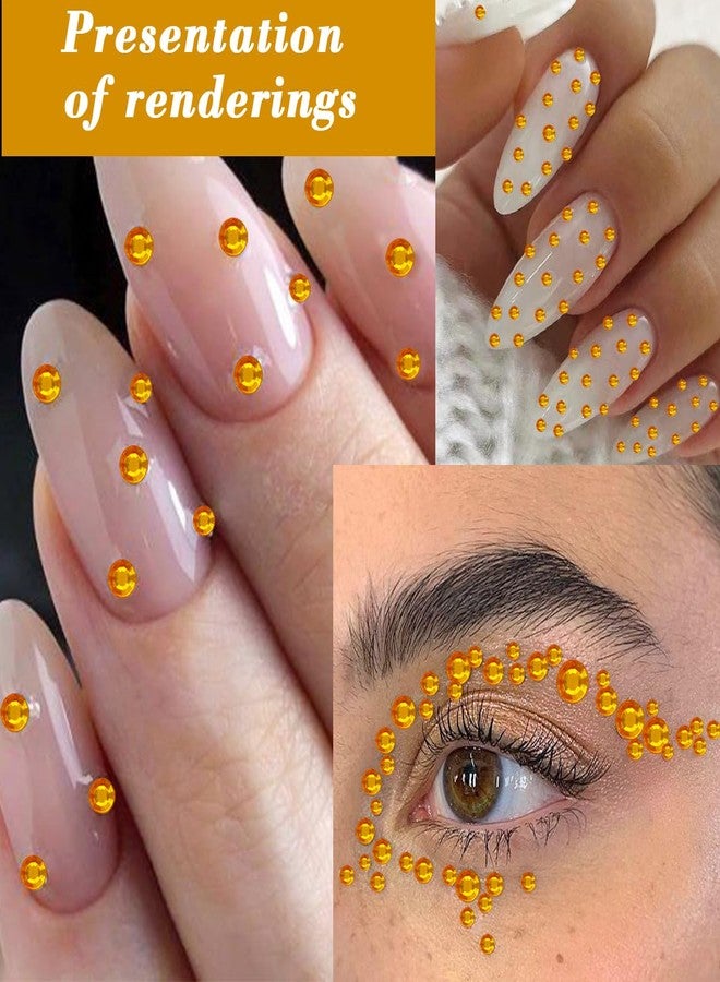 Jacnkb 1799 Pcs 4 Sheets Rhinestone Stickers 3/4/5/6 mm Self Adhesive Rhinestones Gems for Face Eyes Makeup Hair Body (gold-3/4/5/6mm) - Image 3