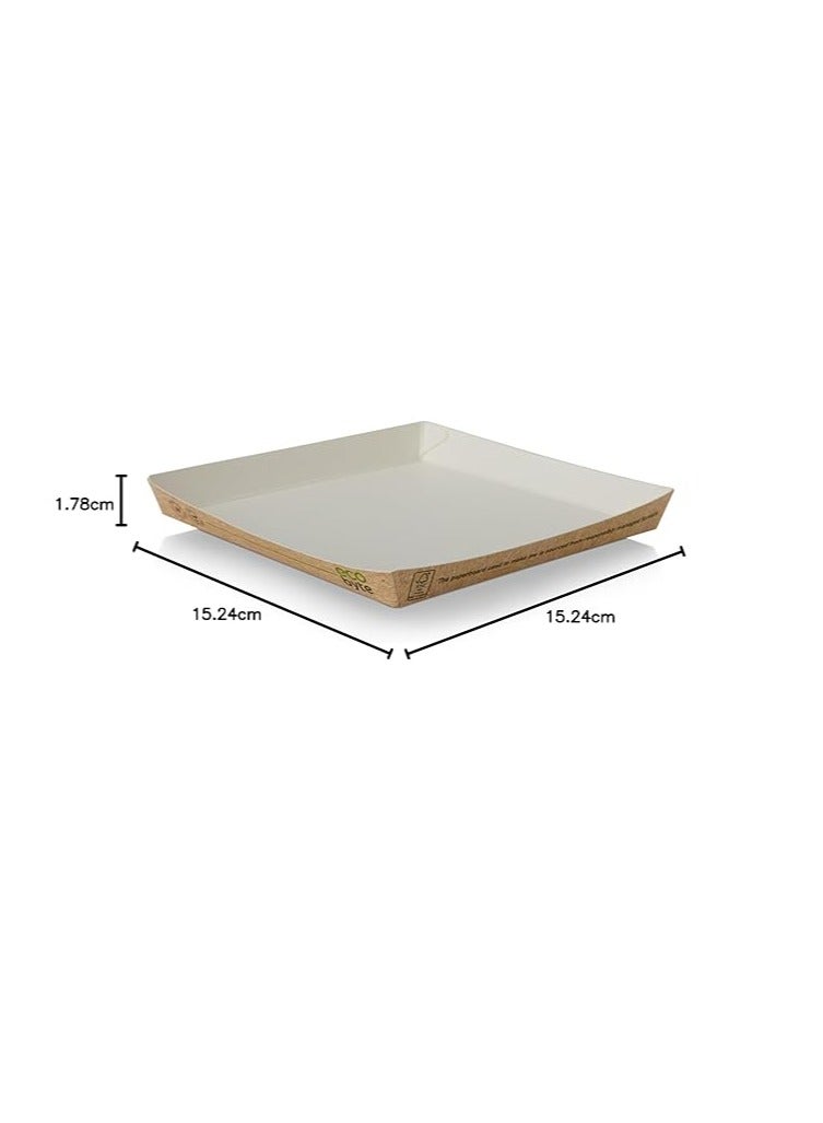 Ecobyte Ecobyte ITC Square Paper Plates 6 Inch | Pack of 25 | Compostable, Plastic-Free Disposable Plates with BioSeal Coating | Biodegradable Germ-Free Tableware for Serving Food - Image 2