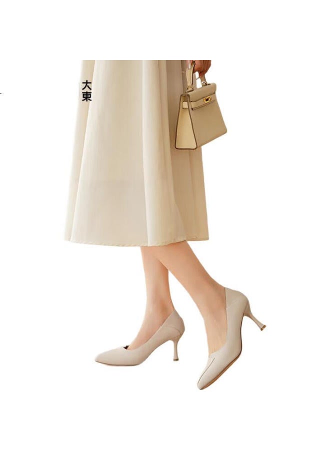 DUSTO Dong Commuter Shoes Women'S Shoes Spring Simple Irregular Black Two-Wear Thin Heel Shallow Mouth High Heels 3221 - Image 1