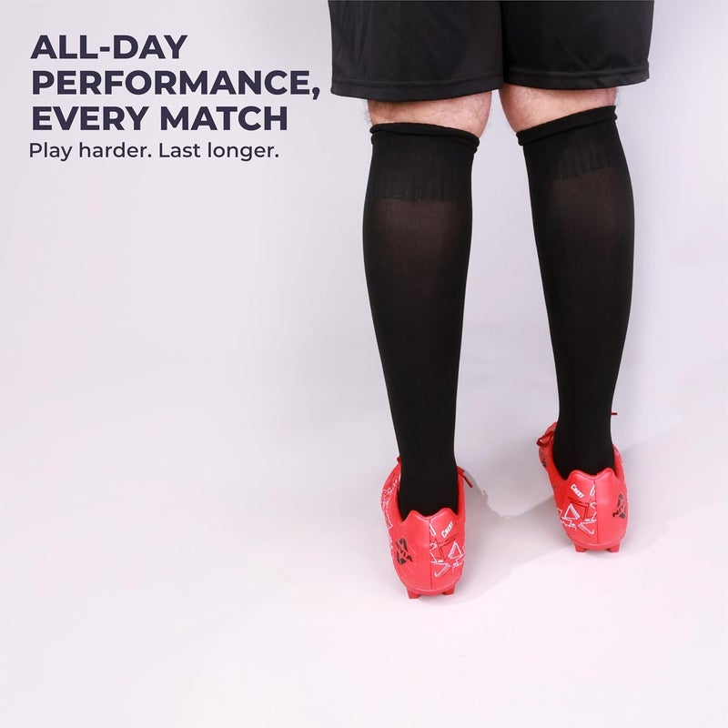 Nivia Plain Encounter Football Stockings, Micro Yarn Knee Length Stockings, for Men & Women, Football Stockings, Soccer Stockings, (Black/White,Size-Medium) - Image 4