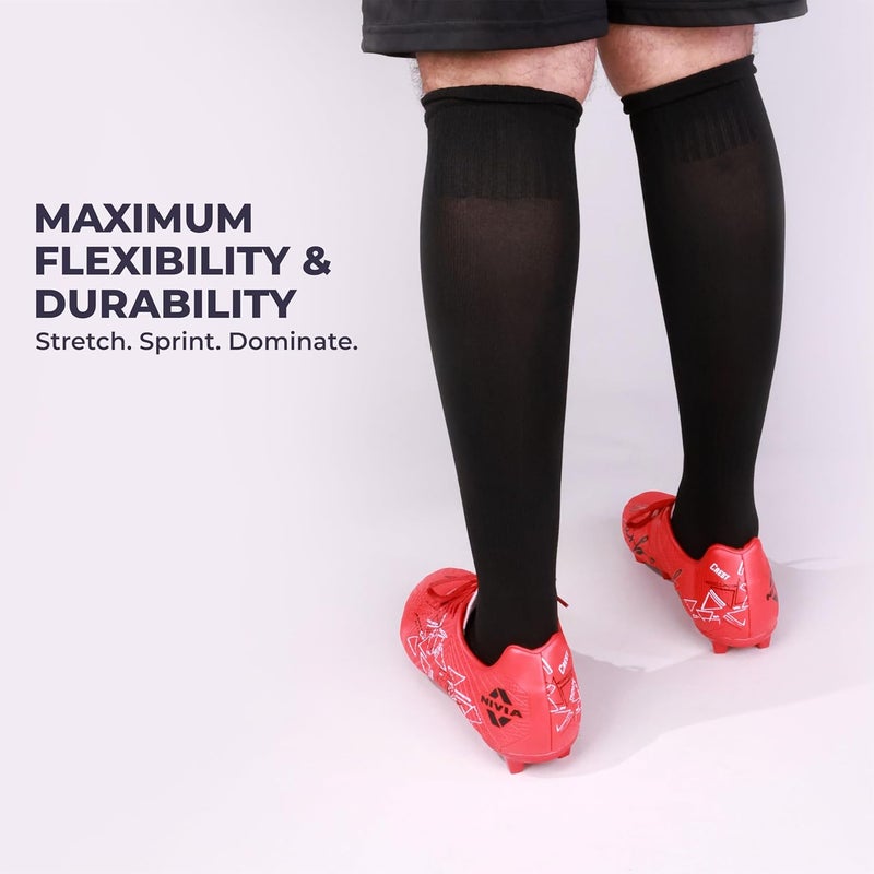 Nivia Plain Encounter Football Stockings, Micro Yarn Knee Length Stockings, for Men & Women, Football Stockings, Soccer Stockings, (Black/White,Size-Medium) - Image 5