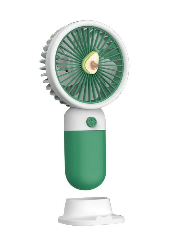 Raxoom Mini Handheld Fan Battery Operated Small Personal Portable Fan Speed Adjustable USB Rechargeable Fan Cute Design Powerful for | Women,Men | Indoor,Outdoor green - Image 1
