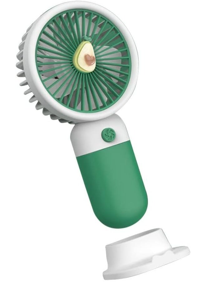 Raxoom Mini Handheld Fan Battery Operated Small Personal Portable Fan Speed Adjustable USB Rechargeable Fan Cute Design Powerful for | Women,Men | Indoor,Outdoor green - Image 2