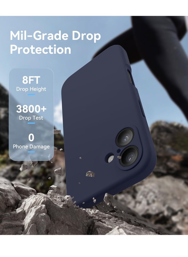 ELTRAZONE Compatible with iPhone 16 Case, Silicone Upgraded [Camera Protection], [Compatible with MagSafe], Anti-Scratch Microfiber Lining Inside with 2 Screen Protectors – Midnight Blue - Image 4