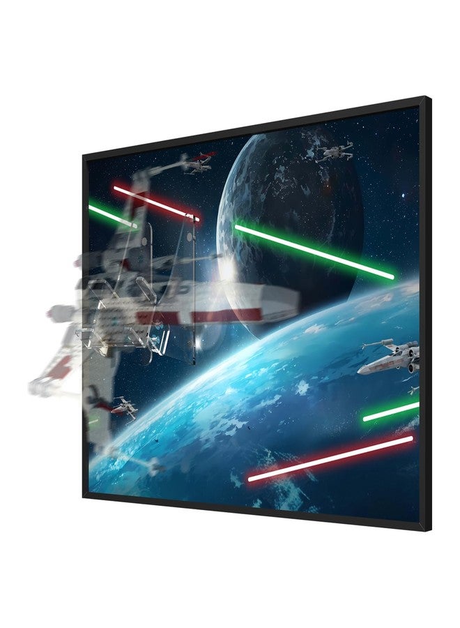 DALDED Display Wall Board Compatible with Lego Star Wars Luke Skywalker's X-Wing Fighter 75301Building Set, Premium Acrylic Art Frame with Secure Brick Holder, Space Battle Backdrop - Image 1