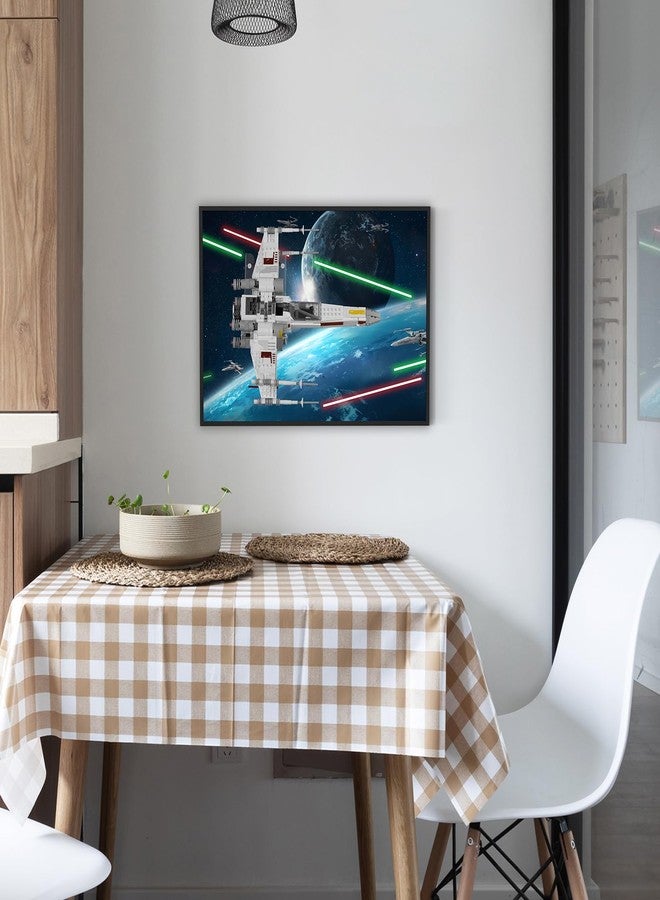 DALDED Display Wall Board Compatible with Lego Star Wars Luke Skywalker's X-Wing Fighter 75301Building Set, Premium Acrylic Art Frame with Secure Brick Holder, Space Battle Backdrop - Image 5