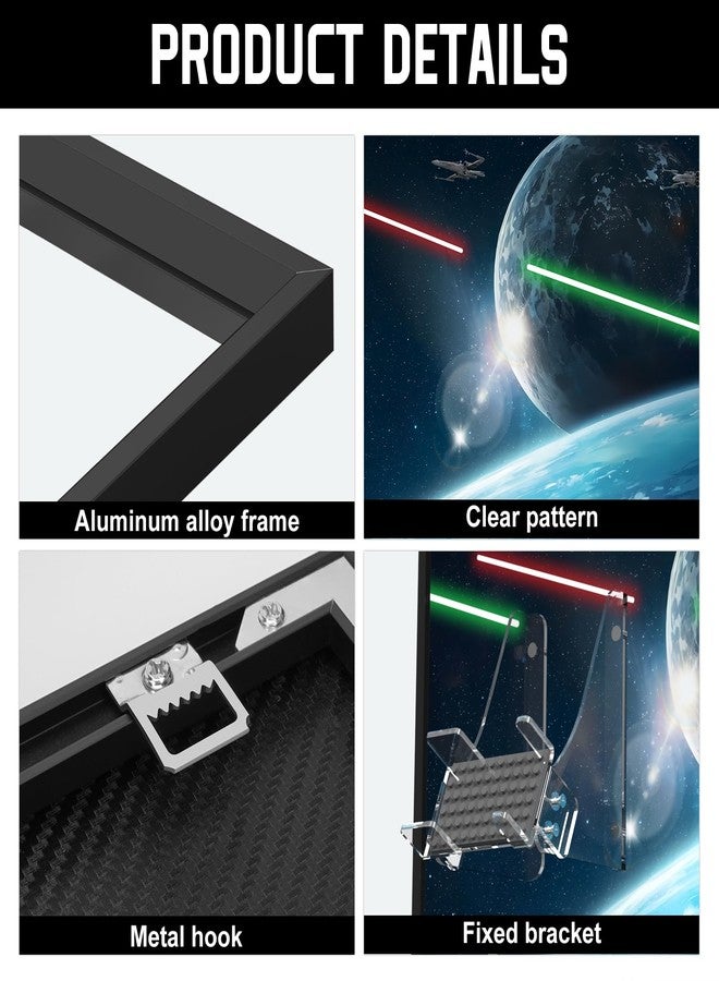 DALDED Display Wall Board Compatible with Lego Star Wars Luke Skywalker's X-Wing Fighter 75301Building Set, Premium Acrylic Art Frame with Secure Brick Holder, Space Battle Backdrop - Image 3
