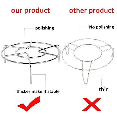 meleg otthon Steam Rack,Steaming Rack Stand,Steamer Basket,Heavy Duty Stainless Steel Metal Multi-function By Meleg Otthon (5.9" Diameter X1.2"High) - Image 2