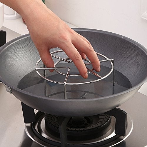 meleg otthon Steam Rack,Steaming Rack Stand,Steamer Basket,Heavy Duty Stainless Steel Metal Multi-function By Meleg Otthon (5.9" Diameter X1.2"High) - Image 5