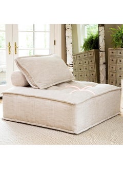 AMF Furniture Nordic Fabric Square Lazy Sofa Tatami Style Modular Sofa Simple Design and Modern Life Perfectly Blended for Living Room, Bedroom, Balcony, Leisure Chair