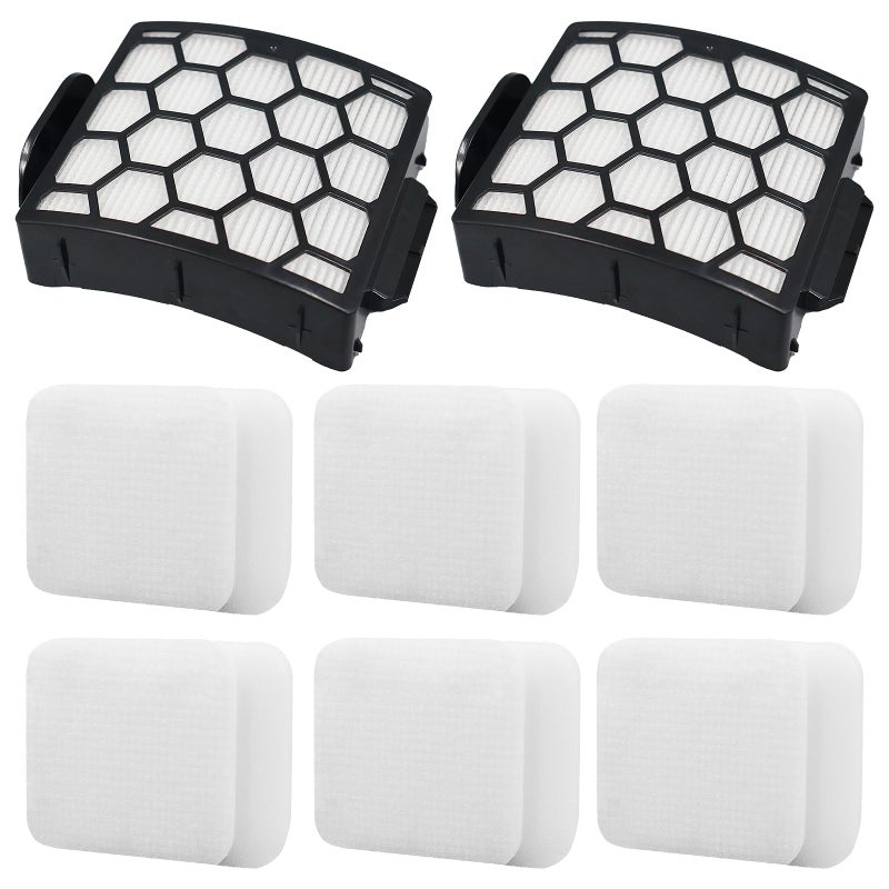 Ancolin LA502 Replacement filter for Shark LA502 LA322 LA301 LA300 LA455 LA702 Rotator LiftAway ADV DuoClean PowerFins Upright Vacuum 2 Filter  6 Foam  6 Felt